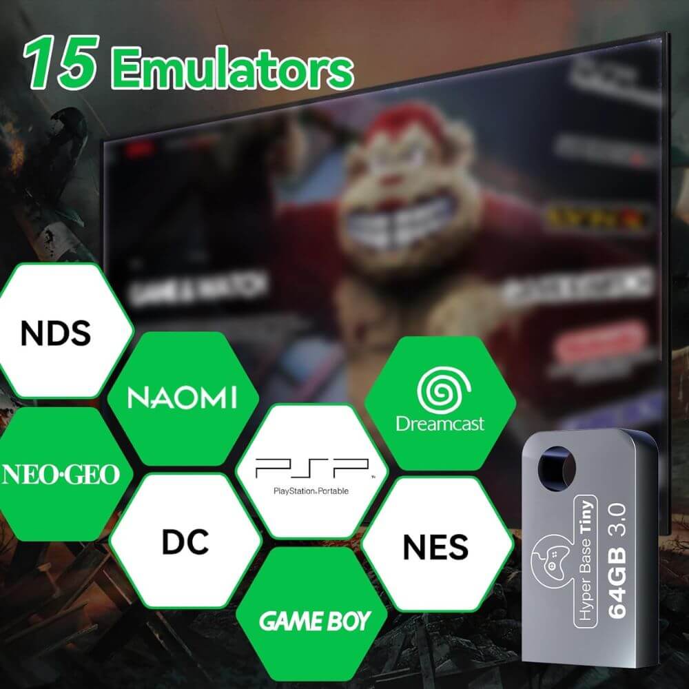 64GB Gaming USB Flash Drive | 8500+ Retro Games Preloaded - Retro