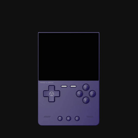 Front view of purple variant showing detailed button arrangement and control scheme