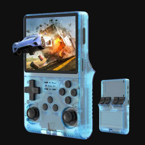 Handheld Game Emulator Console with 128GB storage and 3.5-inch IPS screen for portable gaming - Blue